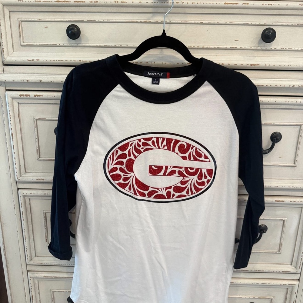 Sport-Tek GA Black and White Raglan